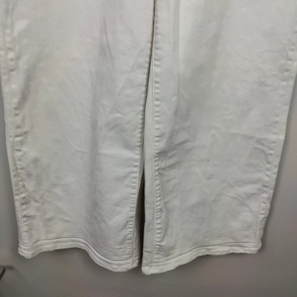 Anthropologie Maeve Wide Leg Cropped Pants Womens 31 White Belted Bohemian - Picture 5 of 12